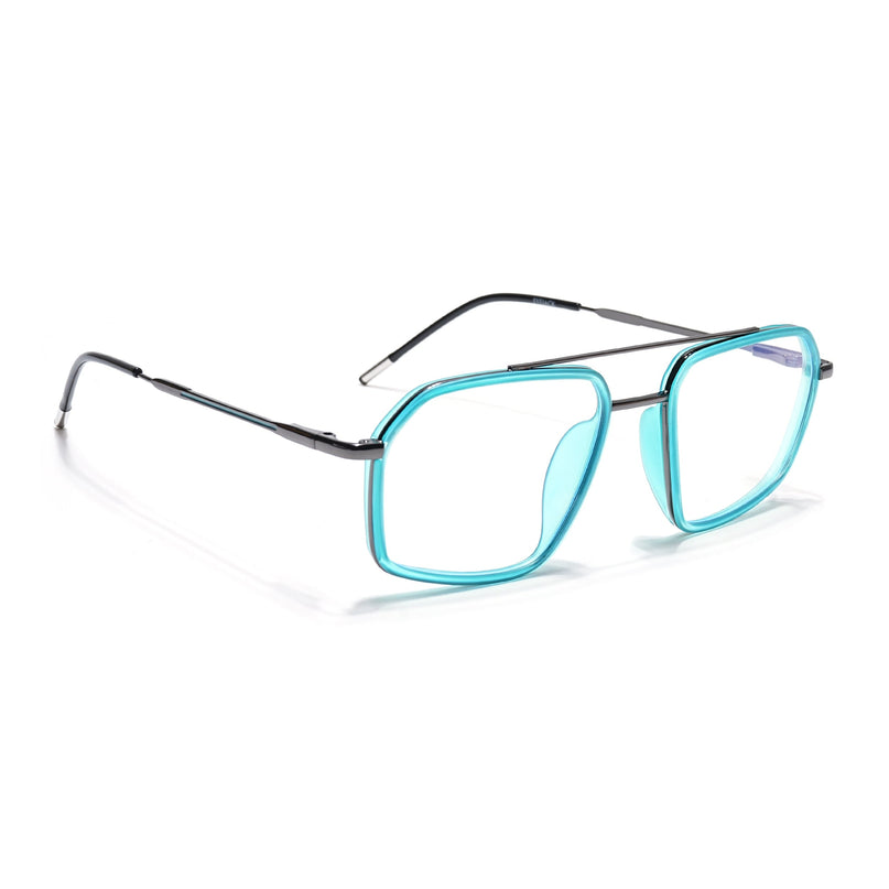 Eyejack Sea Green & Grey Wayfarer Eyeglasses for Men & Women (2505FCL1581-C5)