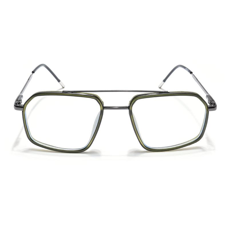 Eyejack Green & Grey Wayfarer Eyeglasses for Men & Women (2505FCL1582-C6)