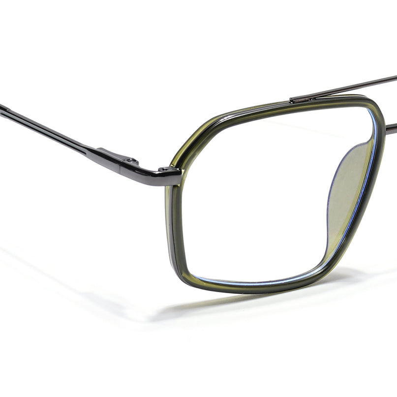 Eyejack Green & Grey Wayfarer Eyeglasses for Men & Women (2505FCL1582-C6)
