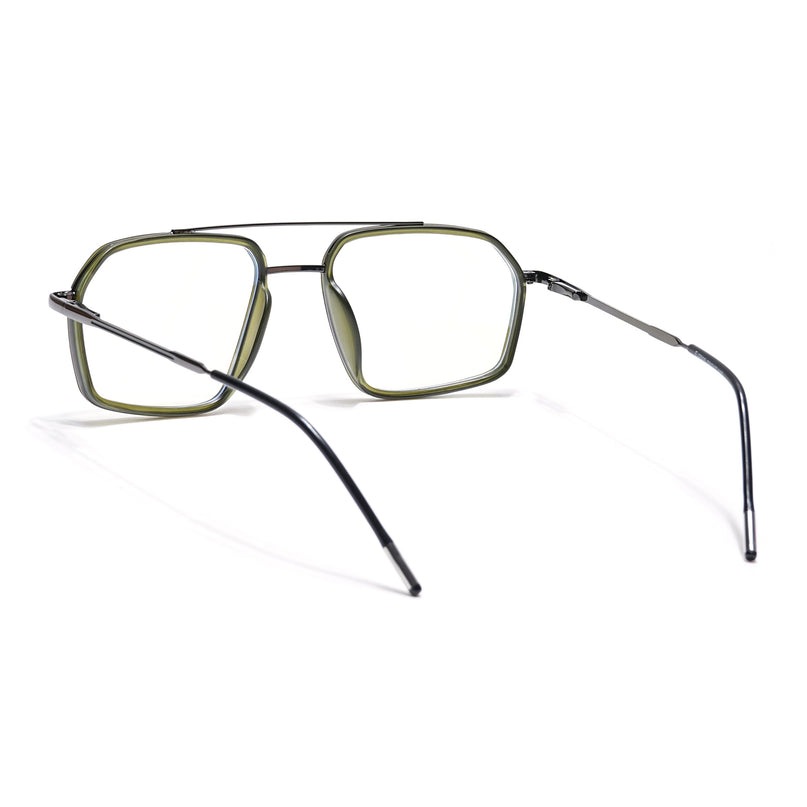 Eyejack Green & Grey Wayfarer Eyeglasses for Men & Women (2505FCL1582-C6)