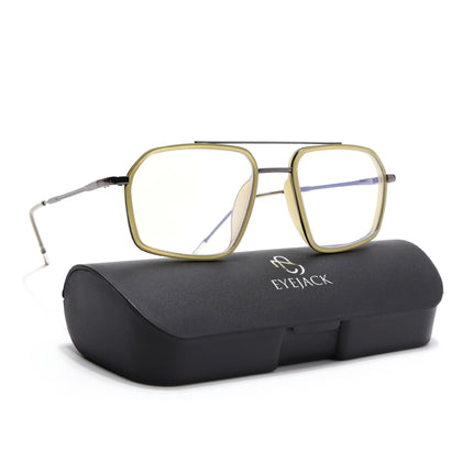 Eyejack Light Green & Grey Wayfarer Eyeglasses for Men & Women (2505FCL1583-C7)