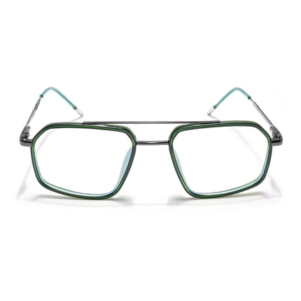 Eyejack Olive & Grey Wayfarer Eyeglasses for Men & Women (2505FCL1584-C8)