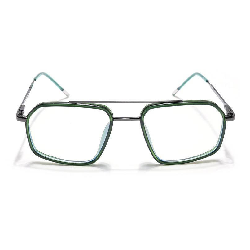 Eyejack Olive & Grey Wayfarer Eyeglasses for Men & Women (2505FCL1584-C8)