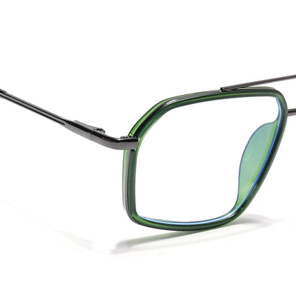 Eyejack Olive & Grey Wayfarer Eyeglasses for Men & Women (2505FCL1584-C8)