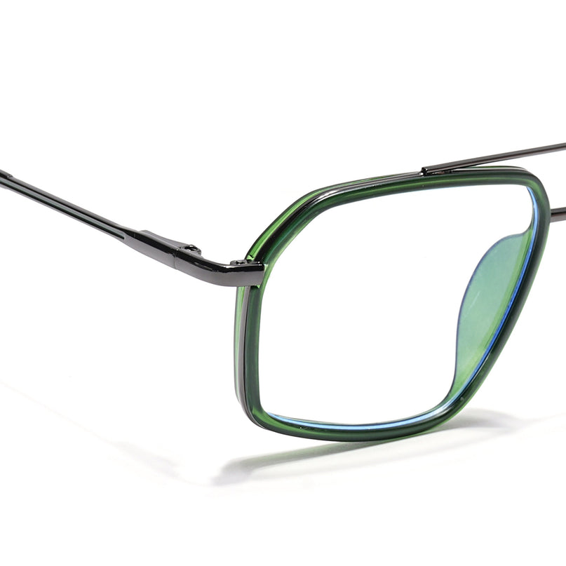 Eyejack Olive & Grey Wayfarer Eyeglasses for Men & Women (2505FCL1584-C8)
