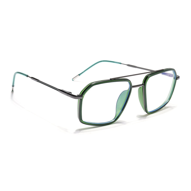 Eyejack Olive & Grey Wayfarer Eyeglasses for Men & Women (2505FCL1584-C8)