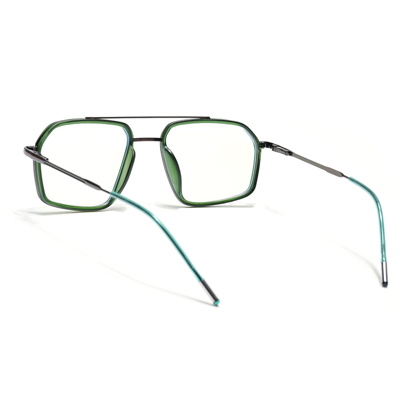 Eyejack Olive & Grey Wayfarer Eyeglasses for Men & Women (2505FCL1584-C8)