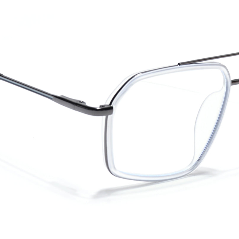 Eyejack Transparent & Grey Wayfarer Eyeglasses for Men & Women (2505FCL1585-C9)