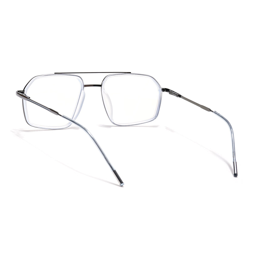 Eyejack Transparent & Grey Wayfarer Eyeglasses for Men & Women (2505FCL1585-C9)