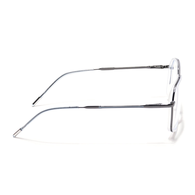 Eyejack Transparent & Grey Wayfarer Eyeglasses for Men & Women (2505FCL1585-C9)