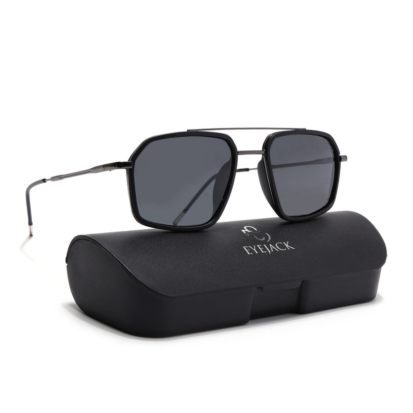 Eyejack Black & Grey Wayfarer Polarized Sunglasses for Men & Women (2505PCL1499)