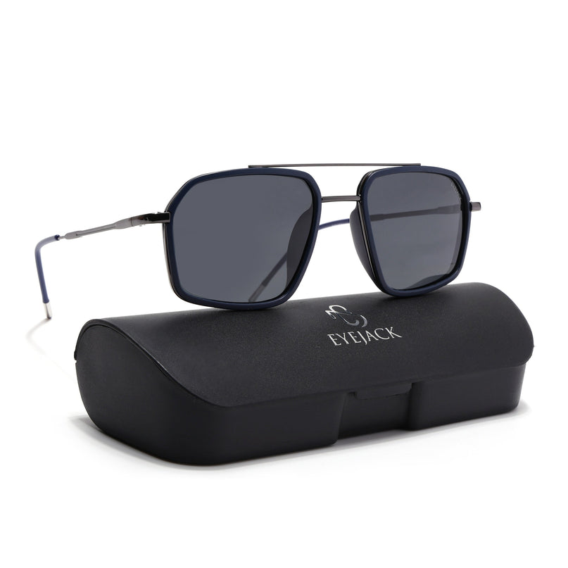 Eyejack Blue & Grey Wayfarer Polarized Sunglasses for Men & Women (2505PCL1500)