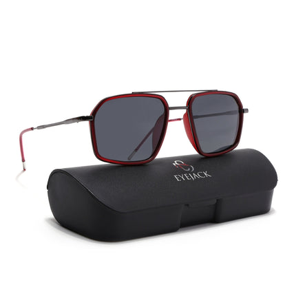 Eyejack Red & Grey Wayfarer Polarized Sunglasses for Men & Women (2505PCL1501)
