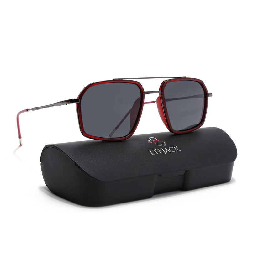 Eyejack Red & Grey Wayfarer Polarized Sunglasses for Men & Women (2505PCL1501)