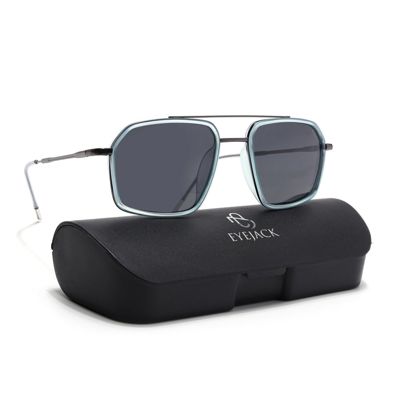 Eyejack Sky Blue & Grey Wayfarer Polarized Sunglasses for Men & Women (2505PCL1502)