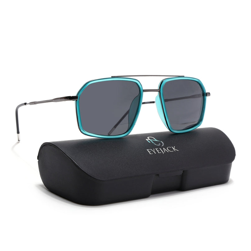 Eyejack Sea Green & Grey Wayfarer Polarized Sunglasses for Men & Women (2505PCL1503)