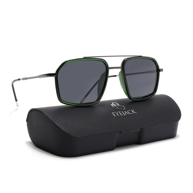Eyejack Green & Grey Wayfarer Polarized Sunglasses for Men & Women (2505PCL1504)