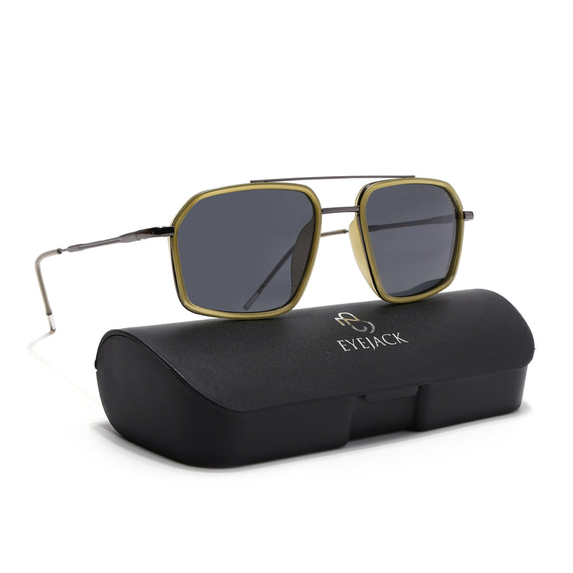 Eyejack Light Green & Grey Wayfarer Polarized Sunglasses for Men & Women (2505PCL1505)