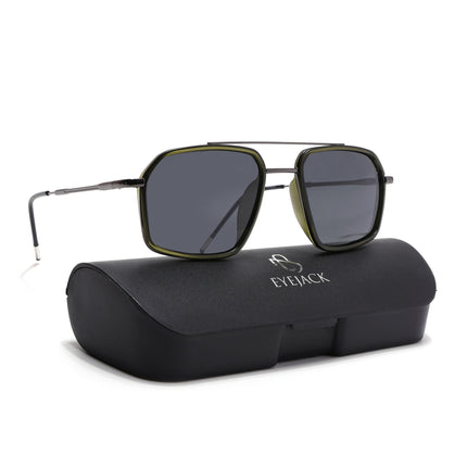 Eyejack Olive & Grey Wayfarer Polarized Sunglasses for Men & Women (2505PCL1506)