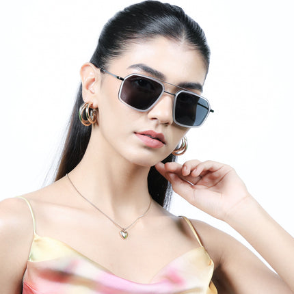 Eyejack Transparent & Grey Wayfarer Polarized Sunglasses for Men & Women (2505PCL1507)