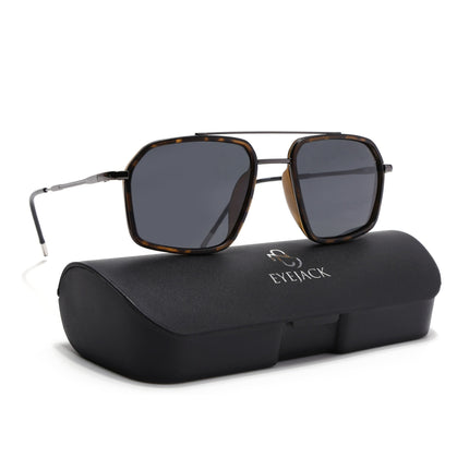 Eyejack Demi Brown & Grey Wayfarer Polarized Sunglasses for Men & Women (2505PCL1508)