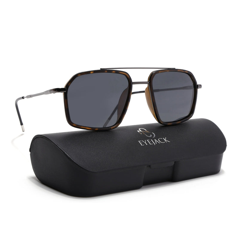 Eyejack Demi Brown & Grey Wayfarer Polarized Sunglasses for Men & Women (2505PCL1508)