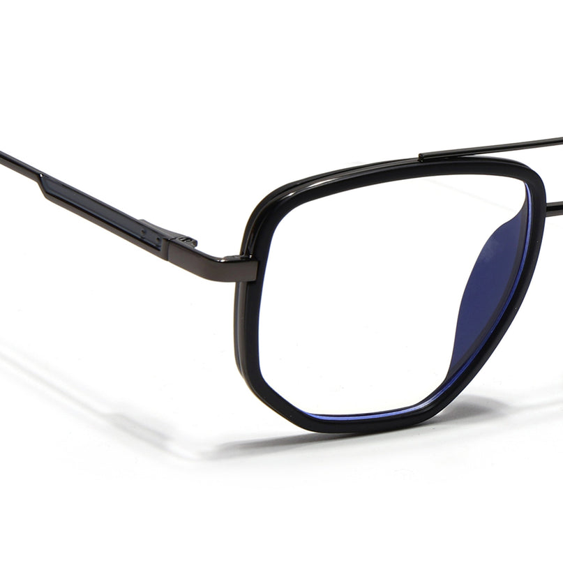 Eyejack Black & Grey Wayfarer Eyeglasses for Men & Women (2506FCL1587-C1)