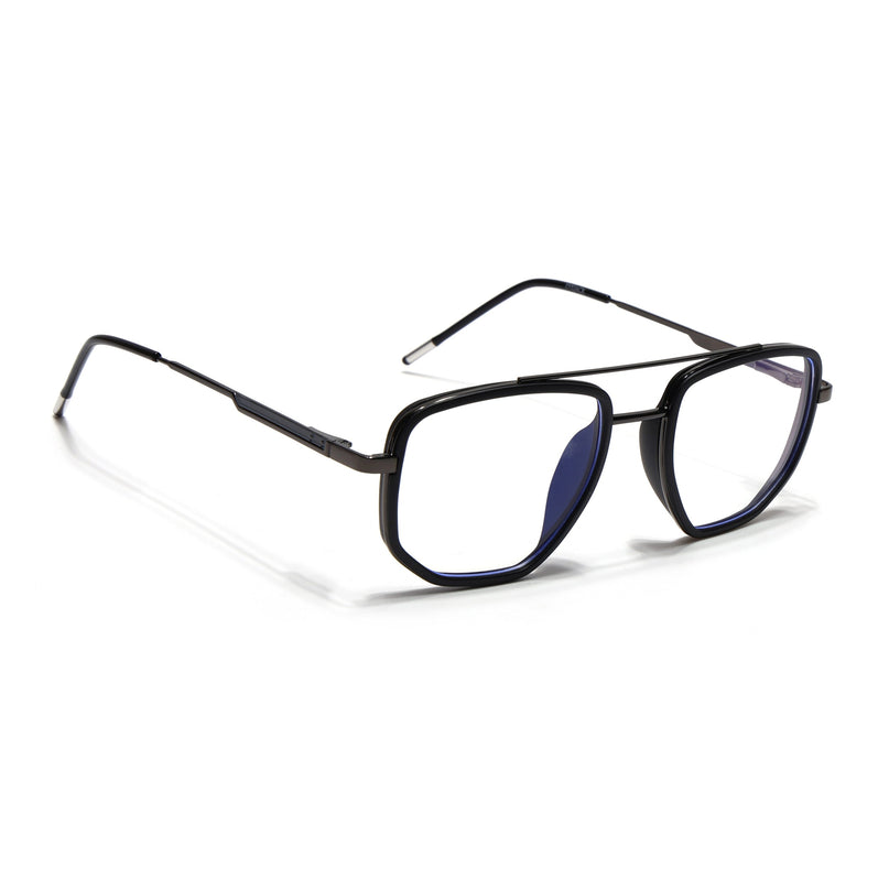 Eyejack Black & Grey Wayfarer Eyeglasses for Men & Women (2506FCL1587-C1)