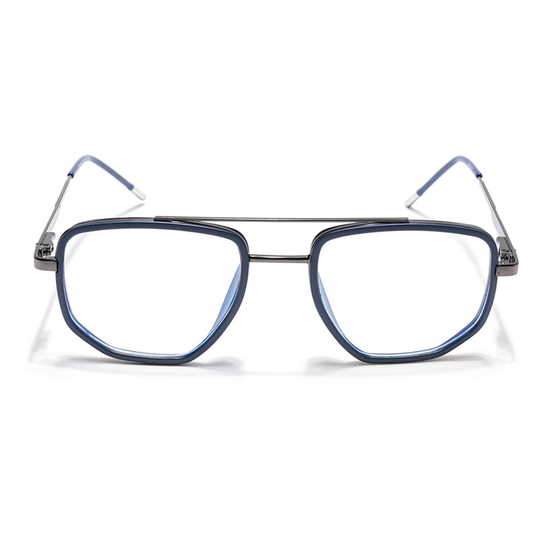Eyejack Blue & Grey Wayfarer Eyeglasses for Men & Women (2506FCL1588-C2)