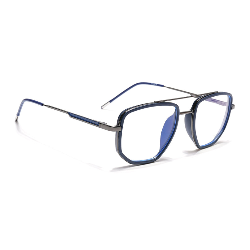 Eyejack Blue & Grey Wayfarer Eyeglasses for Men & Women (2506FCL1588-C2)