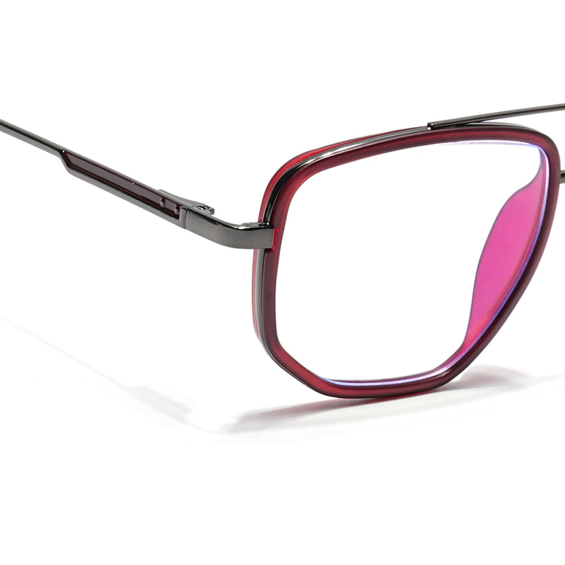 Eyejack Red & Grey Wayfarer Eyeglasses for Men & Women (2506FCL1589-C3)