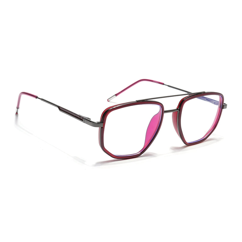 Eyejack Red & Grey Wayfarer Eyeglasses for Men & Women (2506FCL1589-C3)