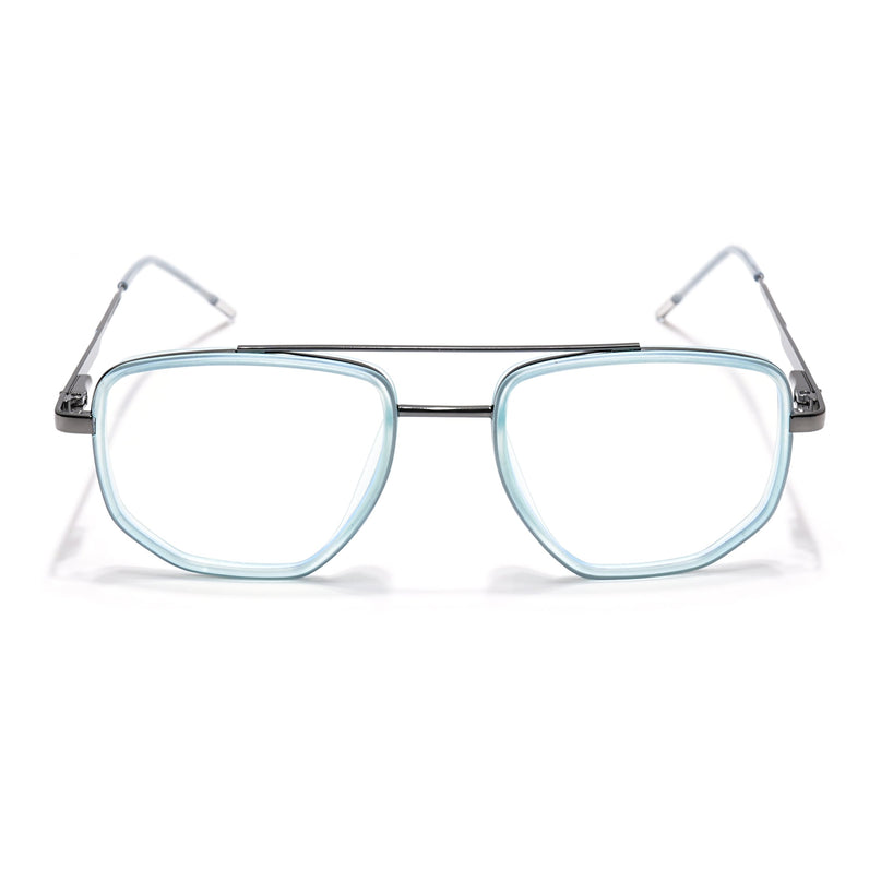 Eyejack Sky Blue & Grey Wayfarer Eyeglasses for Men & Women (2506FCL1590-C4)