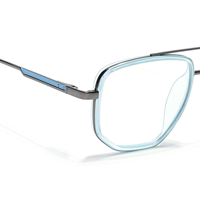 Eyejack Sky Blue & Grey Wayfarer Eyeglasses for Men & Women (2506FCL1590-C4)
