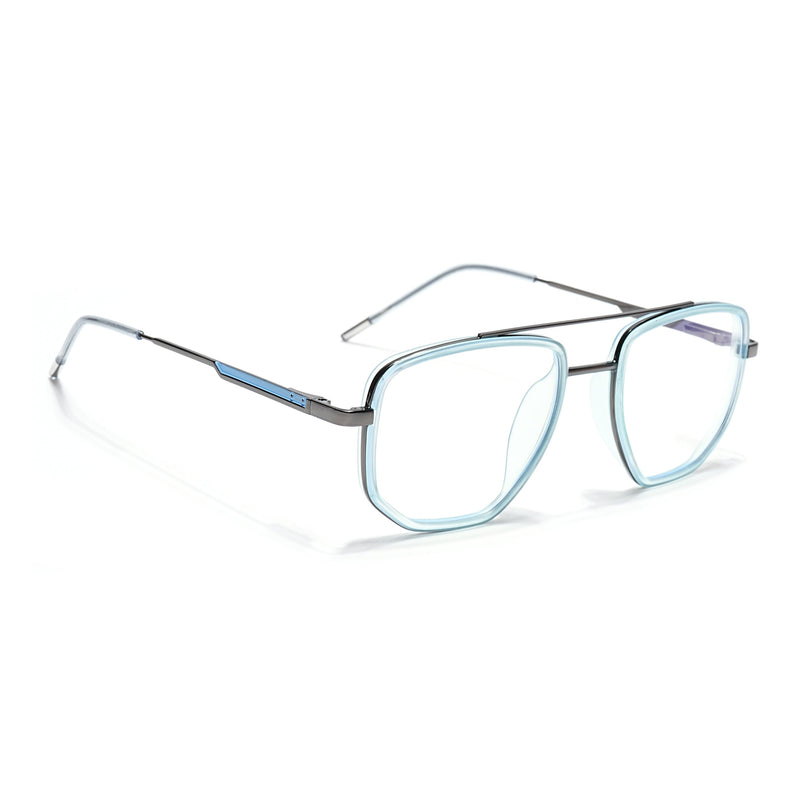 Eyejack Sky Blue & Grey Wayfarer Eyeglasses for Men & Women (2506FCL1590-C4)