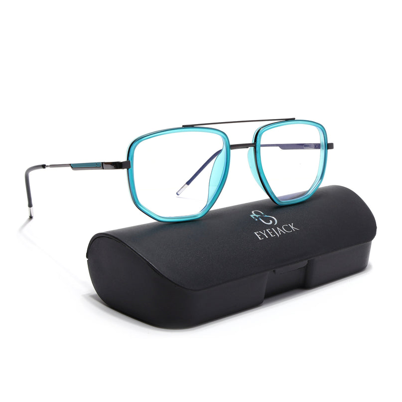 Eyejack Sea Green & Grey Wayfarer Eyeglasses for Men & Women (2506FCL1591-C5)