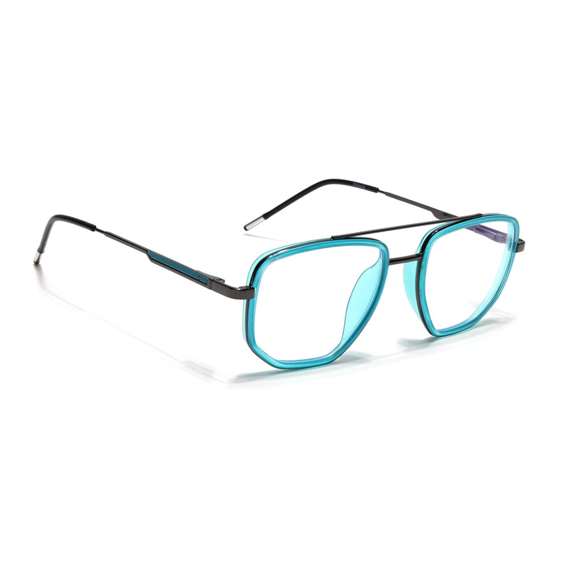 Eyejack Sea Green & Grey Wayfarer Eyeglasses for Men & Women (2506FCL1591-C5)