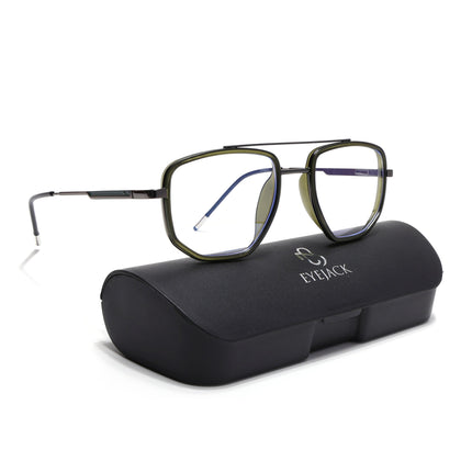 Eyejack Green & Grey Wayfarer Eyeglasses for Men & Women (2506FCL1592-C6)