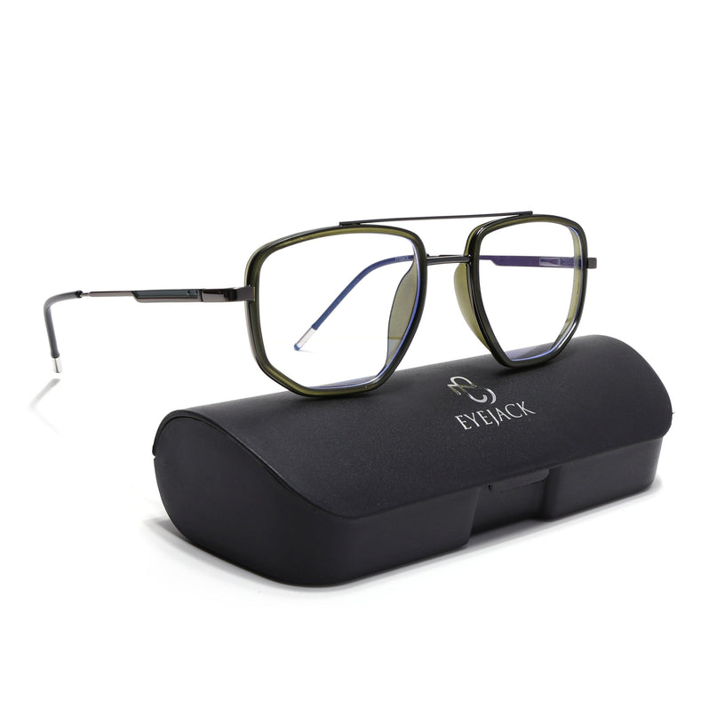 Eyejack Green & Grey Wayfarer Eyeglasses for Men & Women (2506FCL1592-C6)