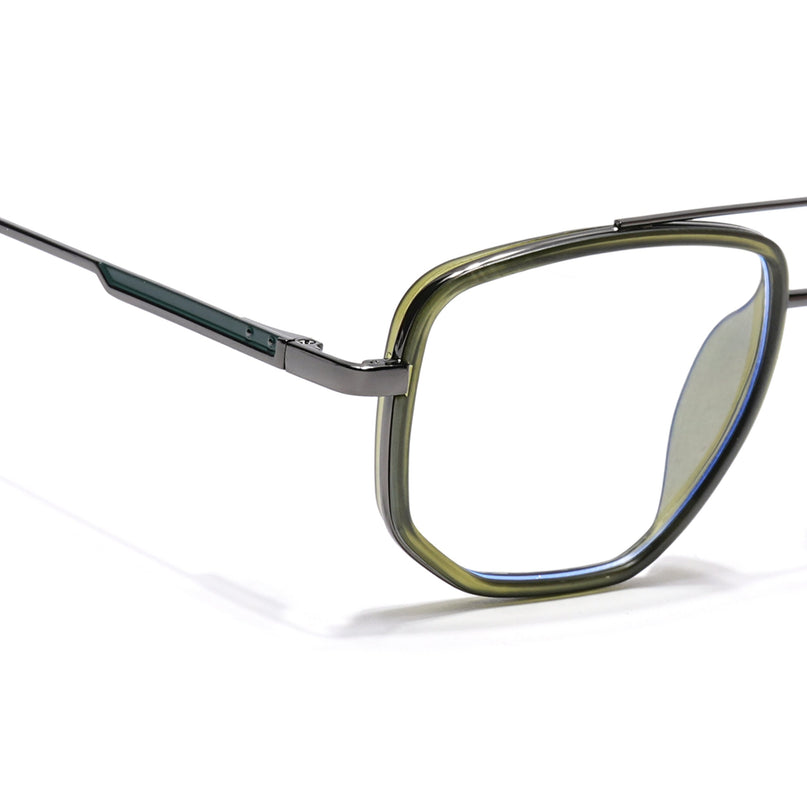 Eyejack Green & Grey Wayfarer Eyeglasses for Men & Women (2506FCL1592-C6)