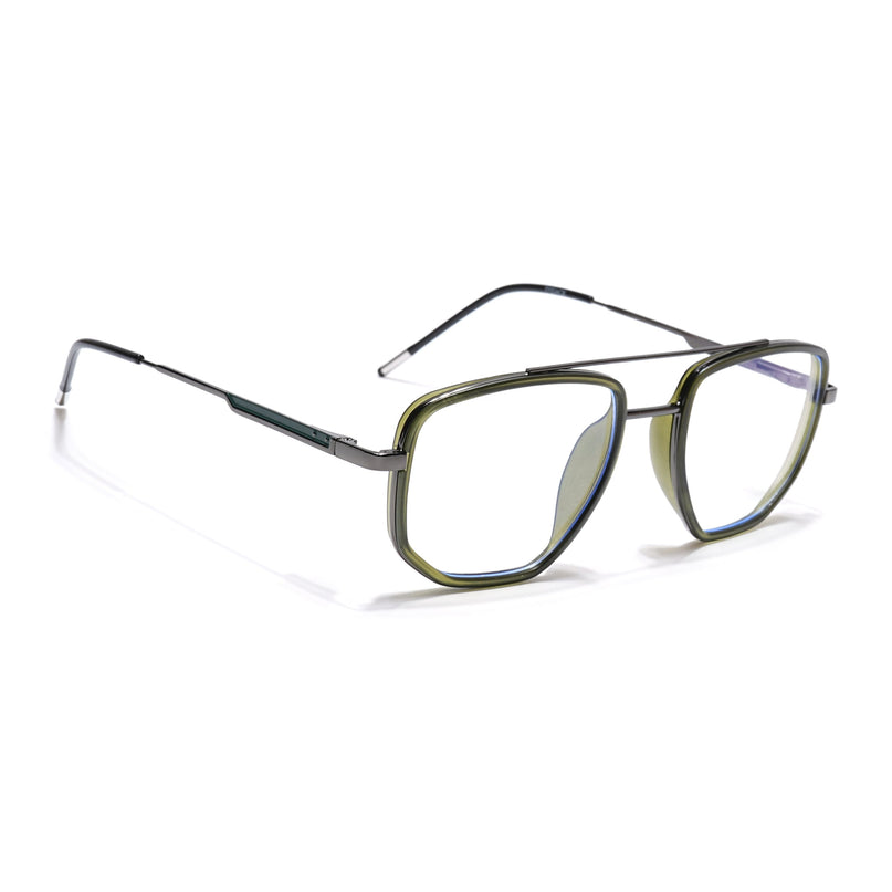Eyejack Green & Grey Wayfarer Eyeglasses for Men & Women (2506FCL1592-C6)