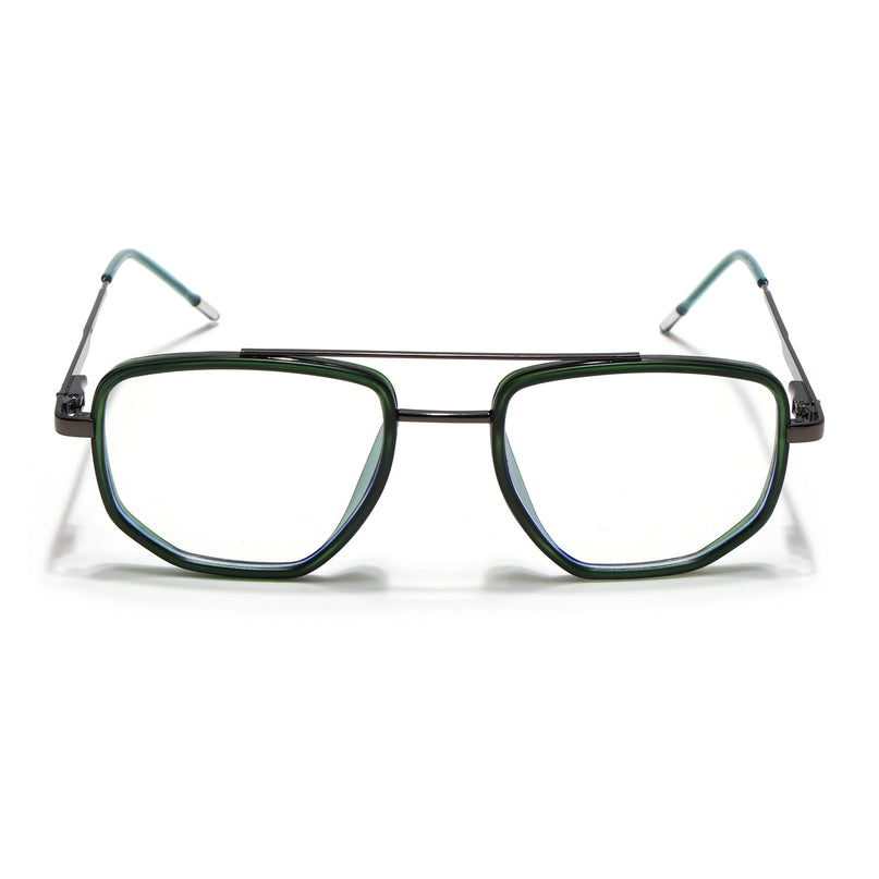 Eyejack Olive & Grey Wayfarer Eyeglasses for Men & Women (2506FCL1594-C8)
