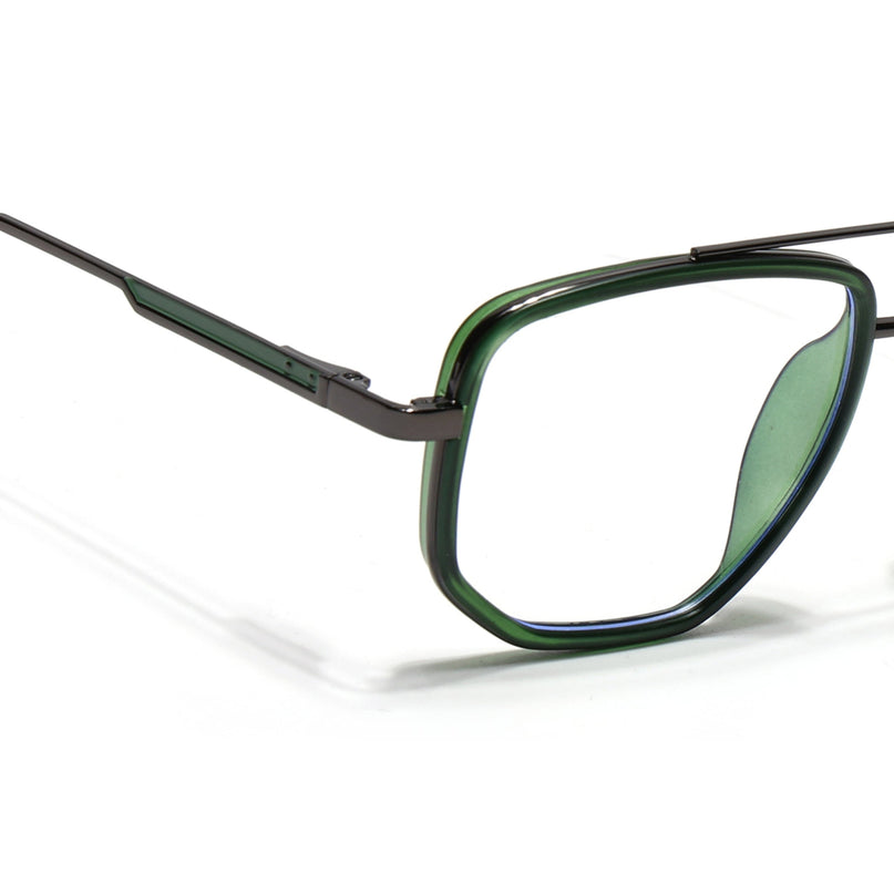 Eyejack Olive & Grey Wayfarer Eyeglasses for Men & Women (2506FCL1594-C8)