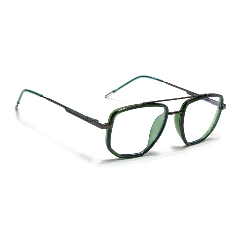 Eyejack Olive & Grey Wayfarer Eyeglasses for Men & Women (2506FCL1594-C8)