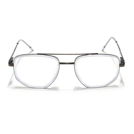Eyejack Transparent & Grey Wayfarer Eyeglasses for Men & Women (2506FCL1595-C9)