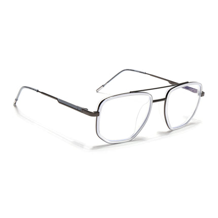 Eyejack Transparent & Grey Wayfarer Eyeglasses for Men & Women (2506FCL1595-C9)