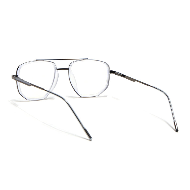 Eyejack Transparent & Grey Wayfarer Eyeglasses for Men & Women (2506FCL1595-C9)