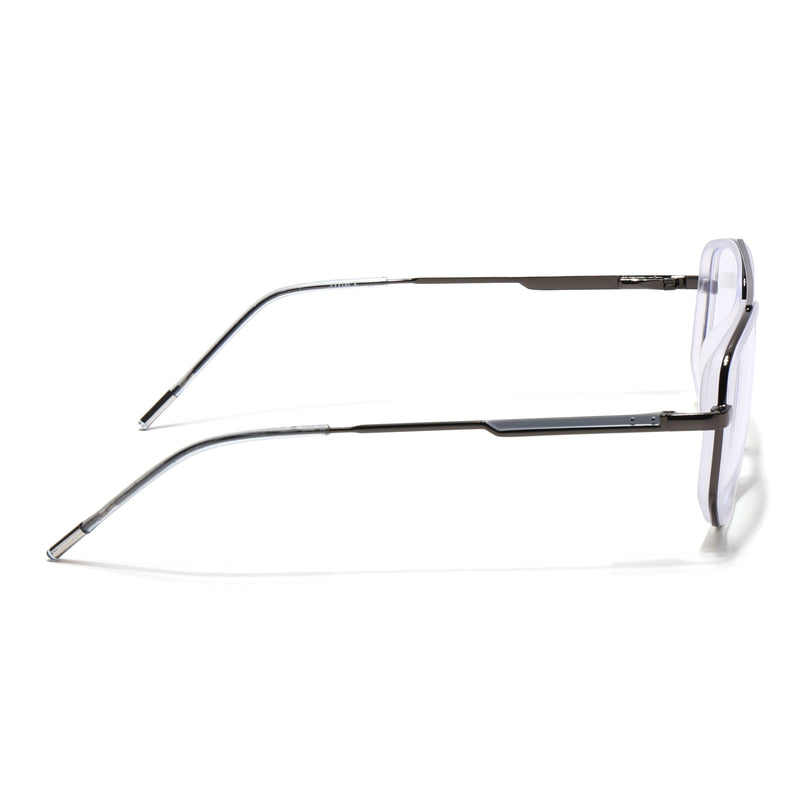 Eyejack Transparent & Grey Wayfarer Eyeglasses for Men & Women (2506FCL1595-C9)