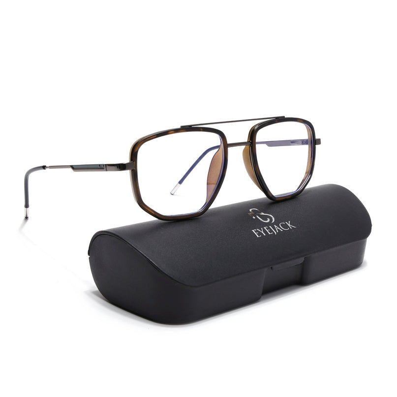 Eyejack Demi Brown & Grey Wayfarer Eyeglasses for Men & Women (2506FCL1596-C10)