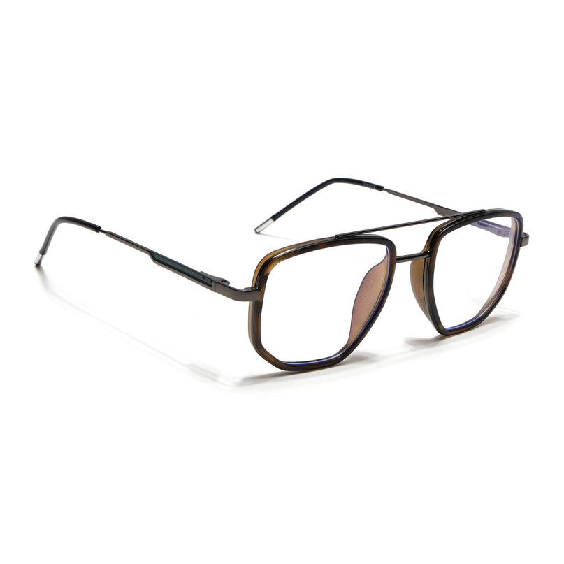 Eyejack Demi Brown & Grey Wayfarer Eyeglasses for Men & Women (2506FCL1596-C10)